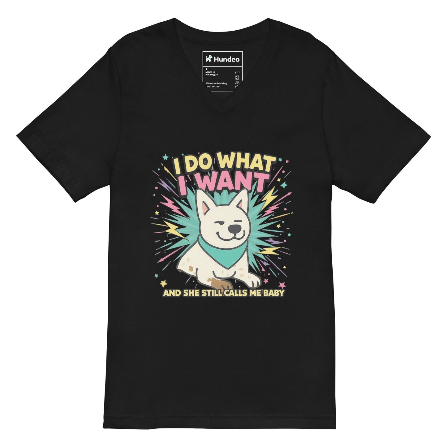 Kurzärmeliges Unisex - T-Shirt mit V - Ausschnitt - Hundeo Shop