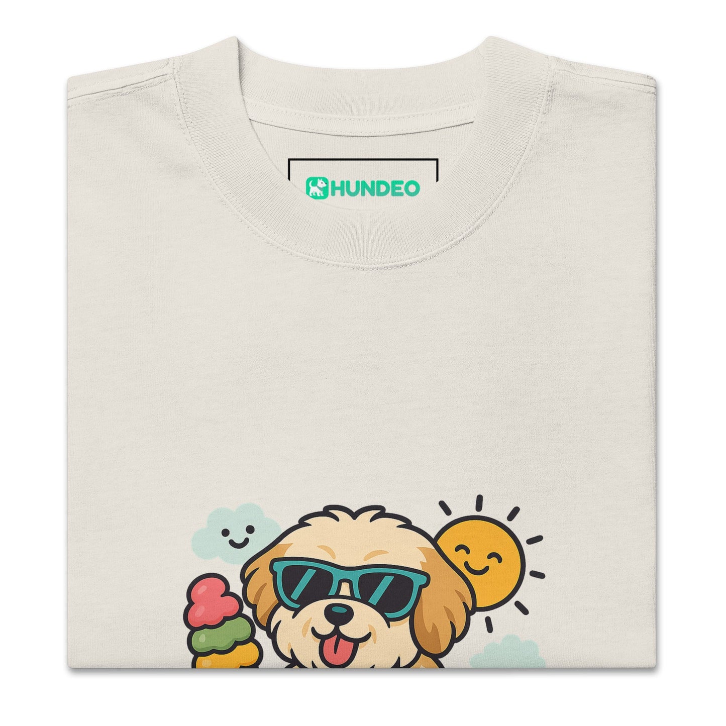 Oversized T-Shirt mit verwaschenem Look - Hava nice day - Hundeo Shop