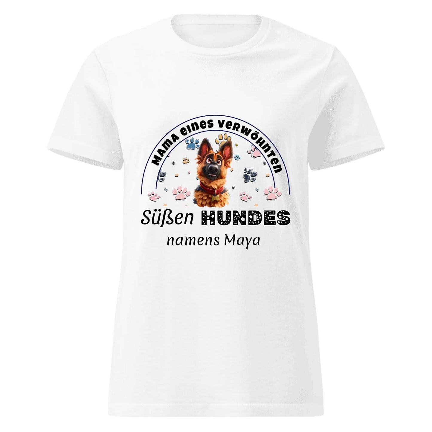 Personalisiertes T-Shirt "Verwöhnter Hund" - Pfotendruck