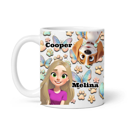 Hundetasse personalisiert "Schmetterlingsfreunde" - Hundeo Shop