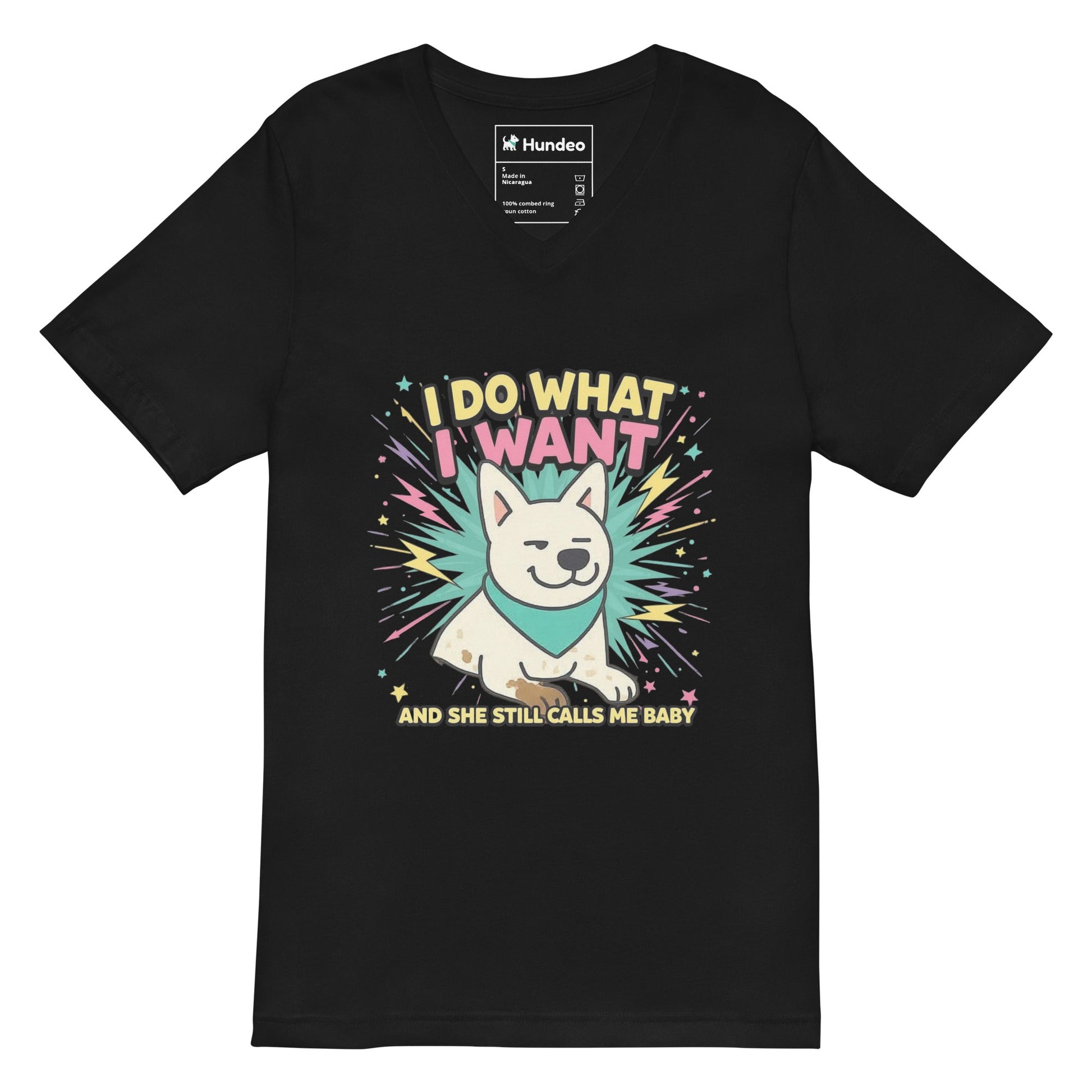 Kurzärmeliges Unisex - T-Shirt mit V - Ausschnitt - Hundeo Shop