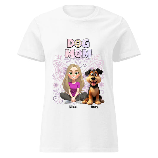Personalisiertes T-Shirt Hund ''Dog Mom x Butterfly" - Pfotendruck