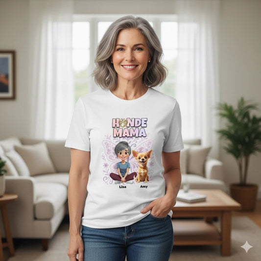 Personalisiertes T-Shirt ''Hundemama x Butterfly" - Pfotendruck